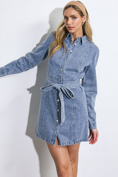 be-a-light-denim-mini-dress Flying Tomato-Sophia's StyleDRESSES-1